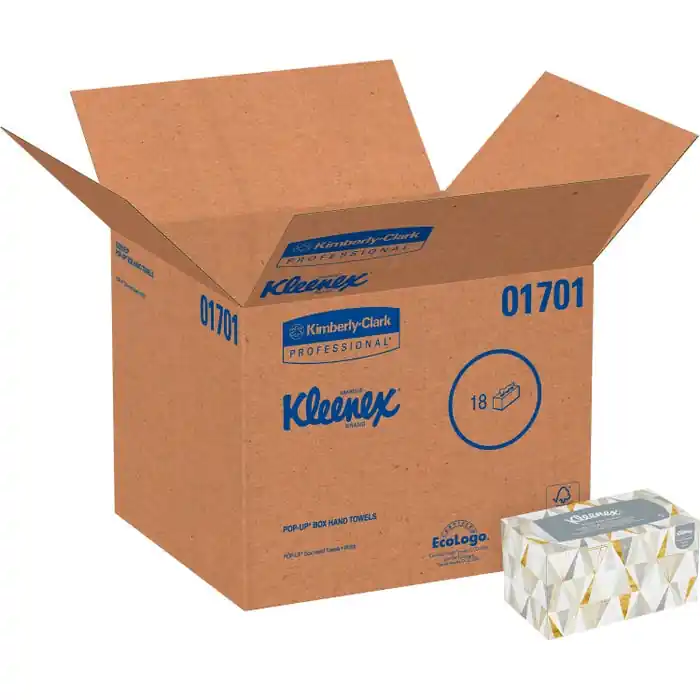 Order Now Kleenex Pop-up Box Hand Towels, White, Pack of 18